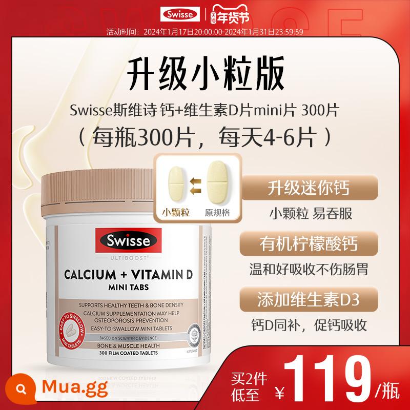 Swisse Swisse Canxi Citrate Viên nén dành cho phụ nữ mang thai, nam giới và phụ nữ, người trung niên và người già bổ sung magiê kẽm canxi vitamin Dk2 - [Các hạt nhỏ nhẹ nhàng hơn] canxi mini 300 viên