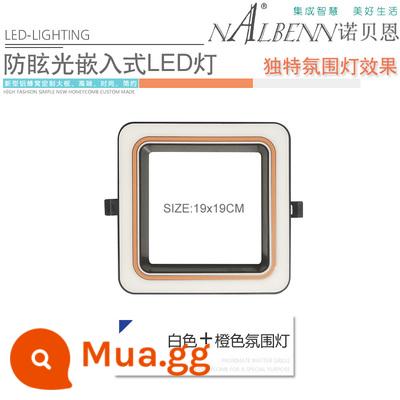 Trần tích hợp tấm thạch cao tổ ong đèn bảng lớn 190X190 khóa lò xo đèn vuông bầu không khí đèn bếp bột phòng - Đèn LED không khí trắng + cam