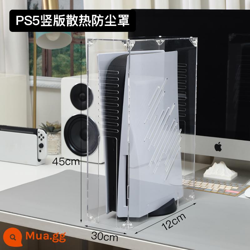 Vỏ Sony PS5 Máy Chủ Bụi Phụ Kiện Trò Chơi Vỏ Acrylic Tay Cầm Giường Túi Làm Mát Vỏ Bảo Vệ NS - [Mẫu tản nhiệt/kích thước lớn] Vỏ chống bụi dọc PS5 (chơi trong khi đeo vỏ)