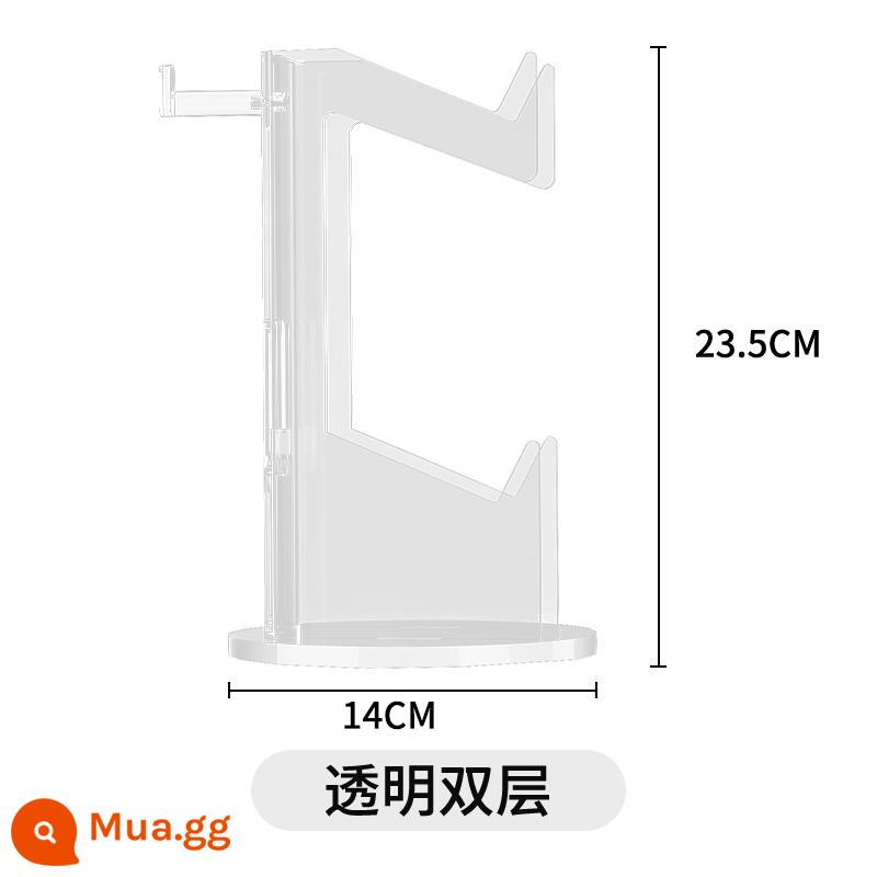 Đa Năng Tay Cầm Giá Đỡ Trong Suốt Cao Chống Bụi Bảo Vệ Màn Hình Chống Thấm Nước Hộp Bảo Quản Chống Bụi Acrylic Trong Suốt Phụ Kiện - Giá đỡ tay cầm hai lớp trong suốt cao đáy tròn