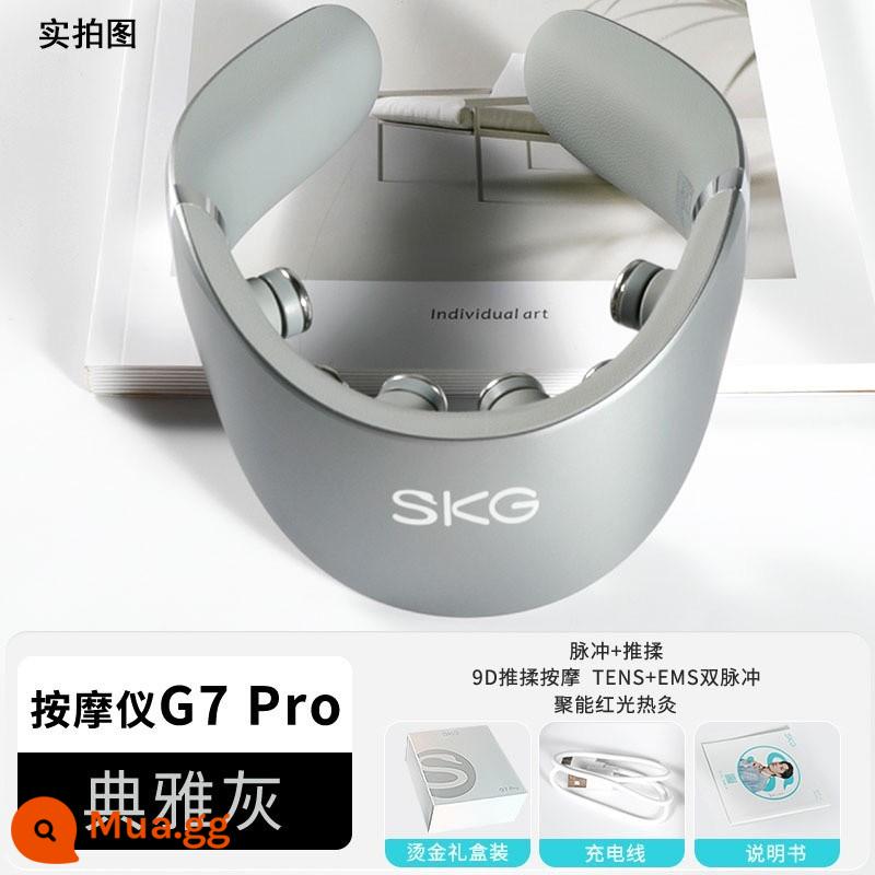 Máy mát xa cột sống cổ SKG G7 PRO K5 p7 Đẩy và xoa vật lý giống như con người Máy mát xa cổ nóng moxib phỏng làm dịu - G7 PRO Elegant Grey + Giao hàng trong ngày của SF Express