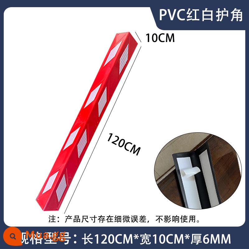 Dải góc PVC dải cạnh bãi đậu xe bảo vệ dải chống va chạm mềm Bảo vệ góc EVA mà không cần đục lỗ bảo vệ góc cao su - PVC góc phải màu đỏ và trắng 1200 * 100 * 6MM