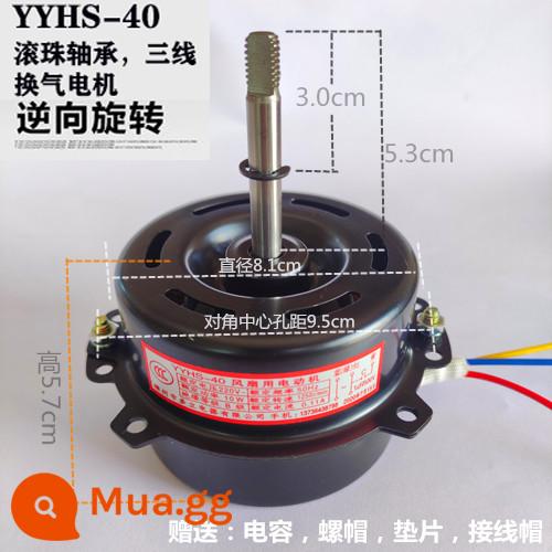 Động cơ Yuba yyhs-3040 tích hợp quạt thông gió trần động cơ hút quạt hút động cơ toàn bộ bằng đồng - Model 40 bi đen mở rộng trục 5.3