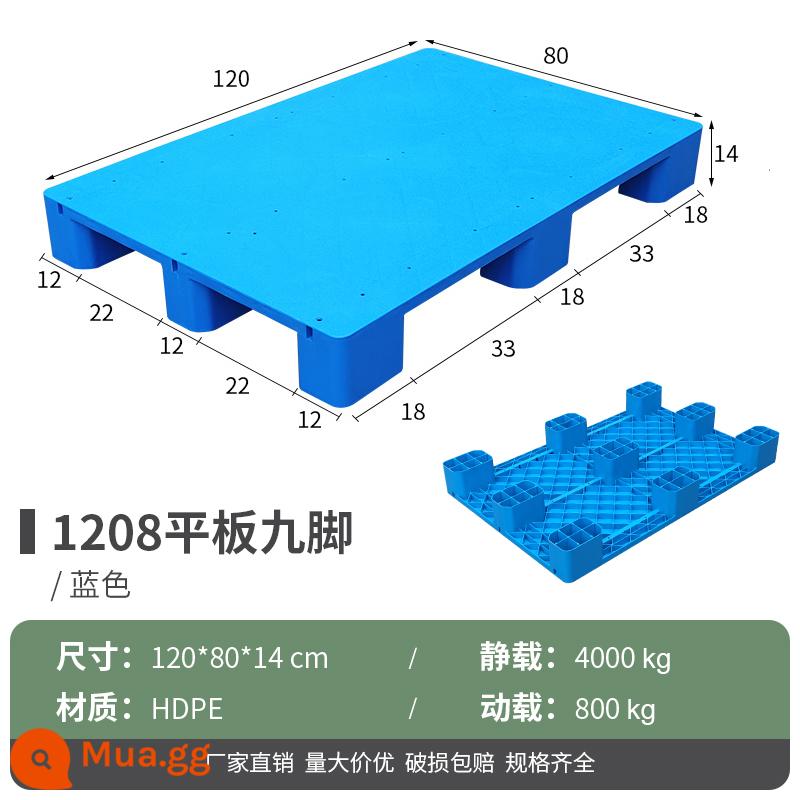 Tấm lót chống ẩm pallet nhựa pallet pallet pallet kho sàn thảm pad kho tấm tấm lưới sàn siêu thị xếp chồng khung sàn - Máy tính bảng 120*80*14cm có 9 chân