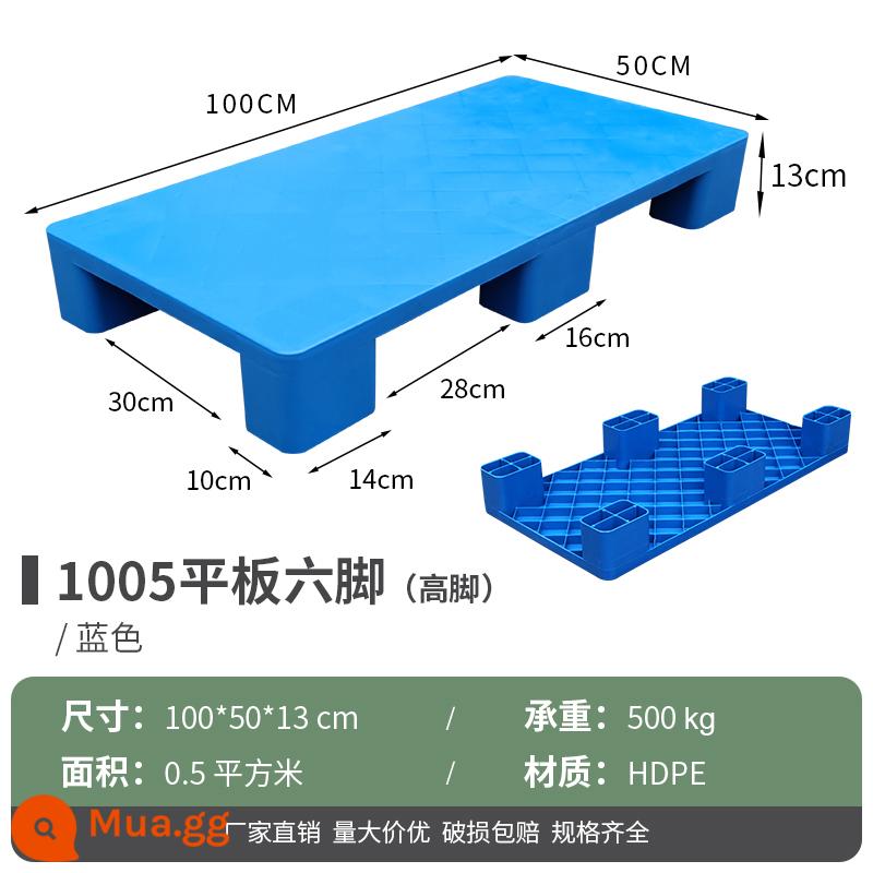 Tấm lót chống ẩm pallet nhựa pallet pallet pallet kho sàn thảm pad kho tấm tấm lưới sàn siêu thị xếp chồng khung sàn - Máy tính bảng 100*50*13cm có 6 chân