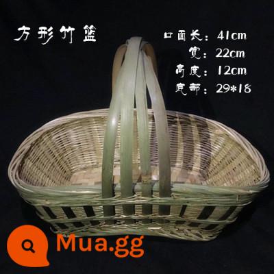 Giỏ tre giỏ tre giỏ đựng trứng rau giỏ đựng trái cây tại nhà giỏ đựng trái cây handmade đĩa trái cây nhỏ giỏ tre giỏ tre - Hình vuông (kiểu thông thường) 41*22*12