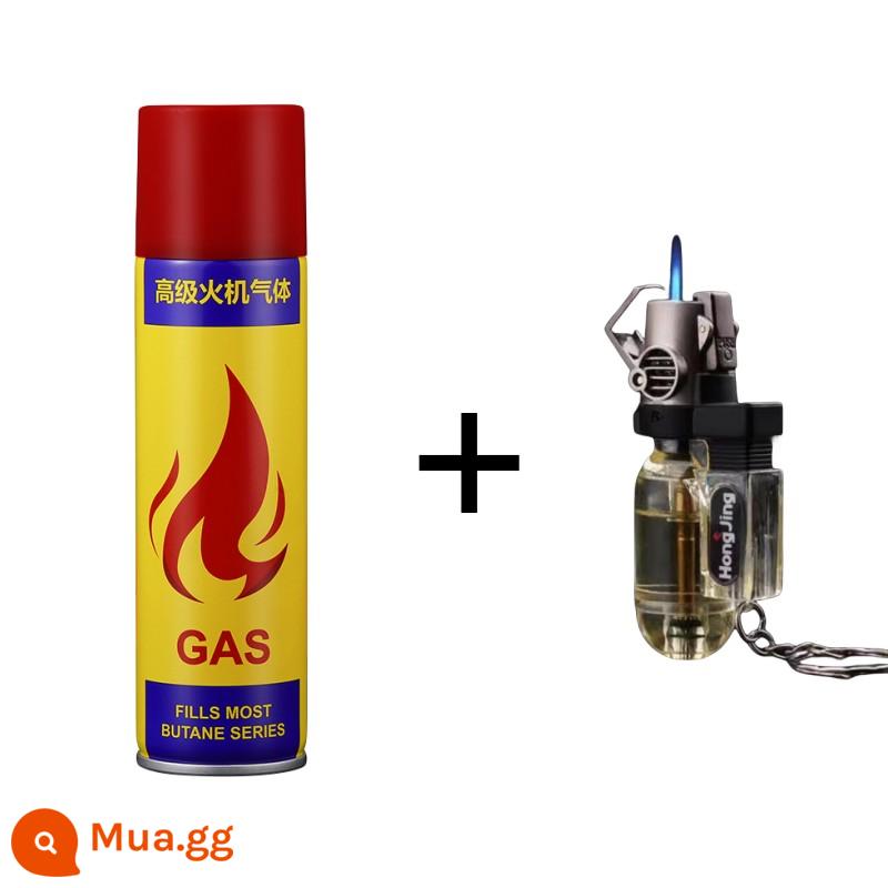 Độ Tinh Khiết Cao Khí Butan Chống Gió Bật Lửa Khí Đặc Biệt Đa Năng Bình Bơm Hơi Bình Gas Gas Đổ Đầy Chai Lớn Và Nhỏ - Bình xịt 200ml đi kèm [súng phun nhỏ trong suốt]