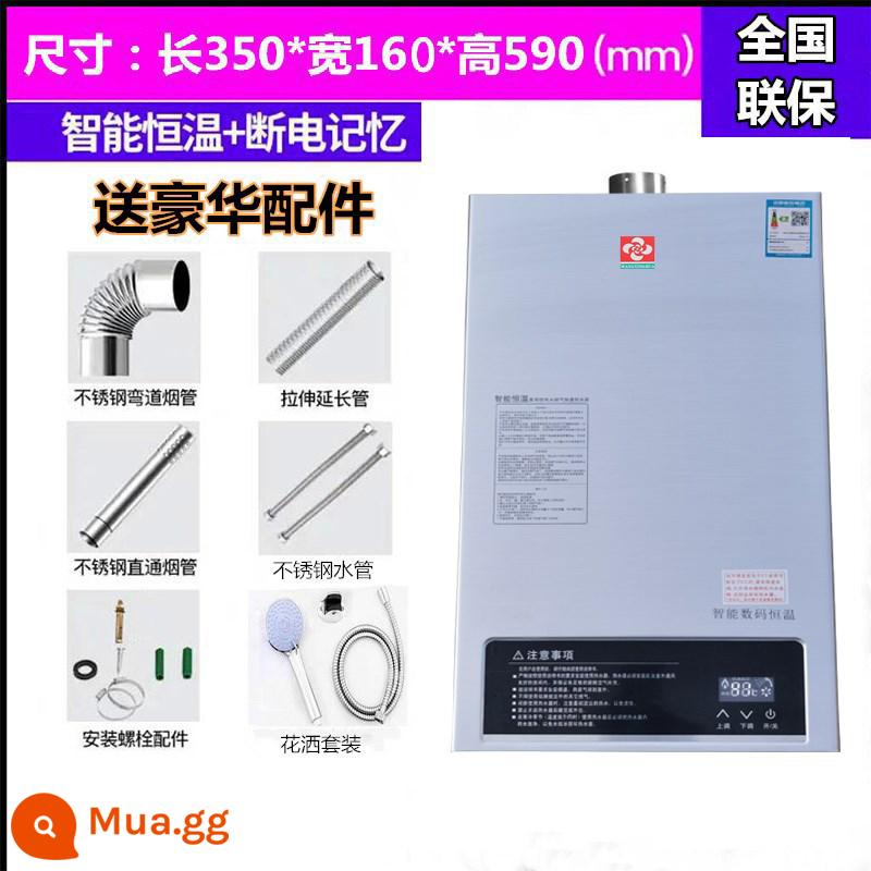 Máy nước nóng gas hộ gia đình cân bằng phòng tắm khí gas hóa lỏng khí cưỡng bức xả nhiệt độ không đổi xả trực tiếp - Mô hình plug-in 10 lít bạc chải nhiệt độ không đổi (bình chứa nước bằng đồng không có oxy)