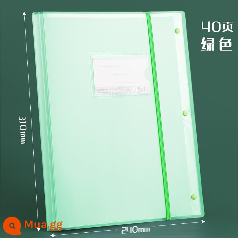 Túi đựng hiện vật hoàn thiện giấy kiểm tra A3 để đặt giấy thông tin sổ sách kiểm tra giấy kiểm tra thư mục phân loại thư mục thư mục nhiều lớp dung lượng lớn trong suốt chèn học sinh tiểu học với kẹp giấy kiểm tra học sinh trung học cơ sở - 40 trang xanh/một tập