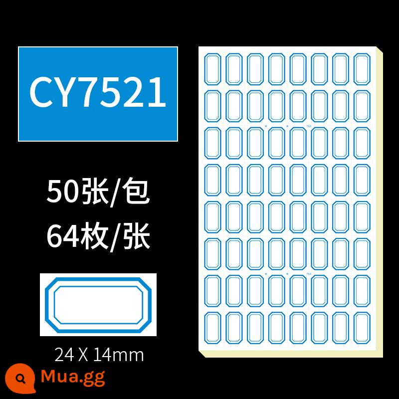 Tự dính tự dính nhãn dán miệng giấy tay tài khoản nhãn dán tên bài viết tay giá nhãn tag sticker văn phòng phẩm vật tư văn phòng bán buôn - 7521 màu xanh (64 miếng*50 hình ảnh)