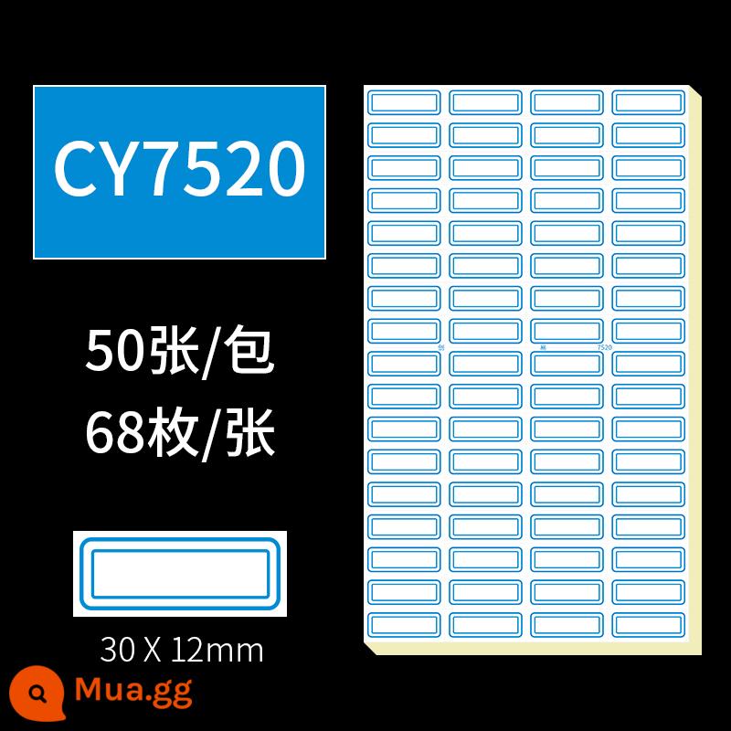 Tự dính tự dính nhãn dán miệng giấy tay tài khoản nhãn dán tên bài viết tay giá nhãn tag sticker văn phòng phẩm vật tư văn phòng bán buôn - 7520 màu xanh (68 miếng * 50 hình)