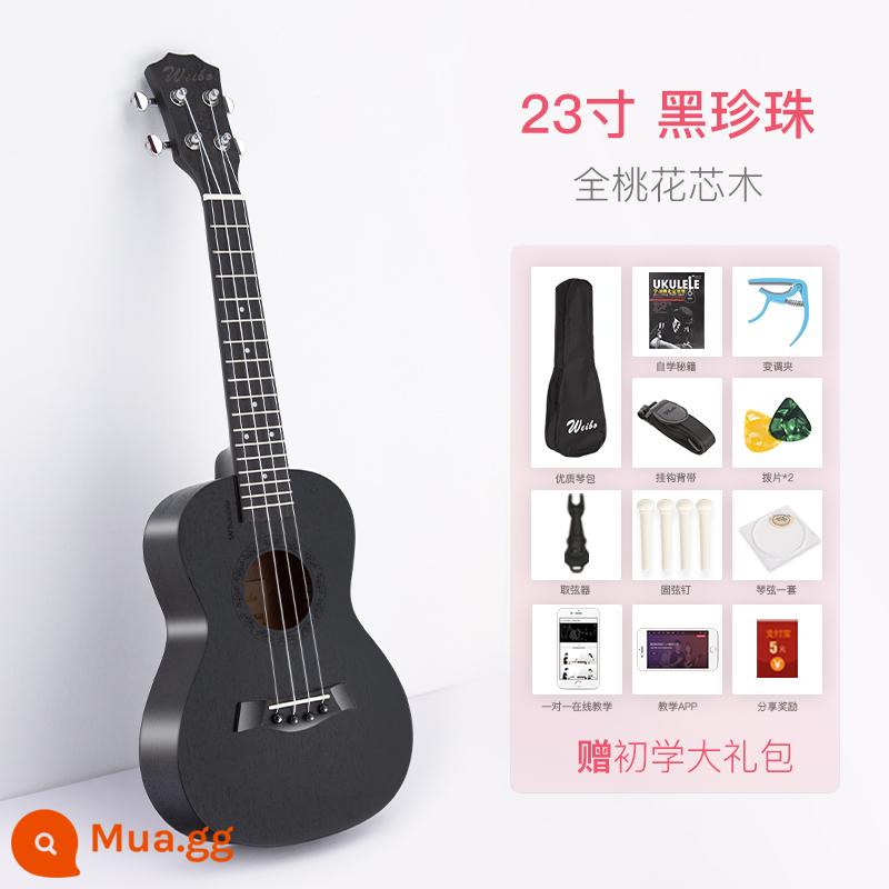 Weber Đàn Ukulele Người Mới Bắt Đầu Bé Trai Và Bé Gái Người Mới Bắt Đầu Người Mới Bắt Đầu Đàn Ukulele Trẻ Em Đàn Guitar Nhỏ Soái Hạm Store Nhạc Cụ - Ngọc trai đen 23 inch + gói quà tặng cho người mới bắt đầu