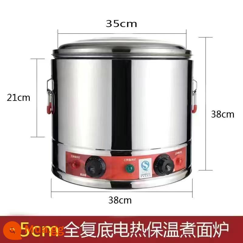 Điện sưởi điện Máy tính để bàn 304 Thép phẳng Re -re -Boiling Xô bánh bao bánh bao - Lò đơn 35 cm (đáy ghép hoàn toàn để tránh đáy bị nhòe)