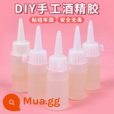 Gốc tóc xoắn dính DIY giả nhung hoa mẫu giáo nhiều màu sắc sang trọng bóng tóc bóng trẻ em tự làm thủ công chất liệu gói - 3 chai keo cồn 30ml