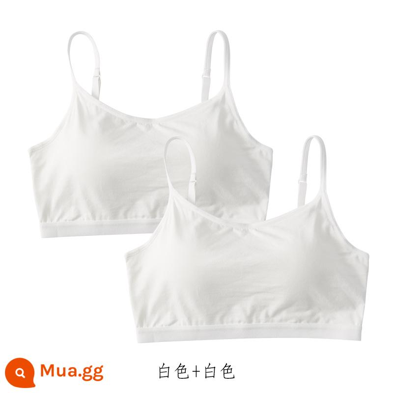 Đồ lót ngực bọc ống hàng đầu cho phụ nữ có đệm ngực áo ngực một mảnh treo áo vest thu thập đáy nữ sinh để tránh tiếp xúc với ánh sáng - 2 cái màu trắng