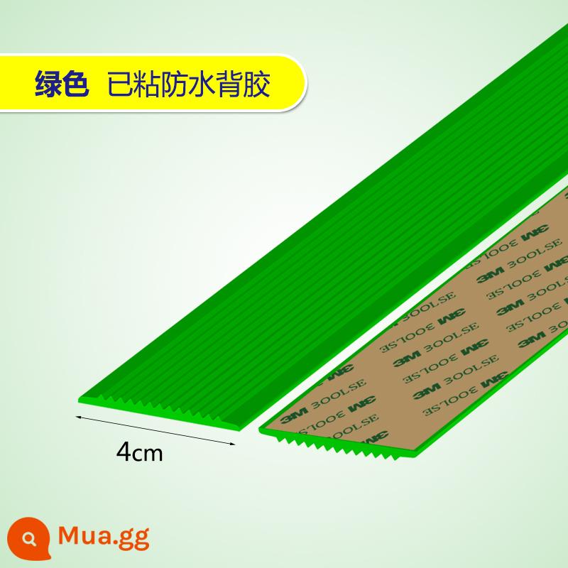 Mẫu giáo cầu thang dải chống trượt bước bước dải nhựa PVC dốc cao su viền đá cẩm thạch dải tự dính hộ gia đình - Xanh rộng 4 cm