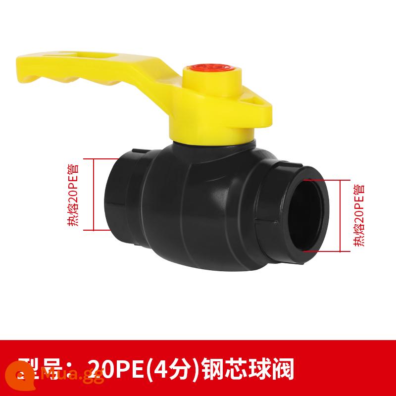 4 phút 6 phút 20 HDPE phụ kiện đường ống nước ống 25pe nước máy núi mùa xuân nước uống cuộn dây van nóng chảy - Van bi lõi thép 20 PE (4 điểm)