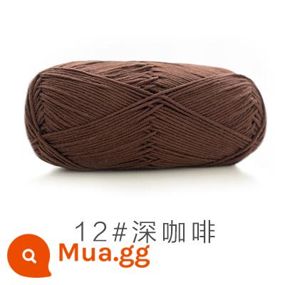 Chị Susu của 5 cổ phiếu bé chải kỹ bông sữa tự làm len dày bóng handmade chất liệu móc túi sợi bông - Cà phê đen 12