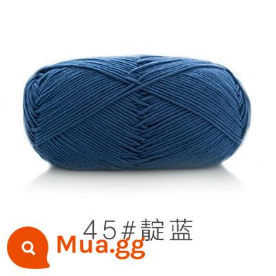 Chị Susu của 5 cổ phiếu bé chải kỹ bông sữa tự làm len dày bóng handmade chất liệu móc túi sợi bông - chàm 45