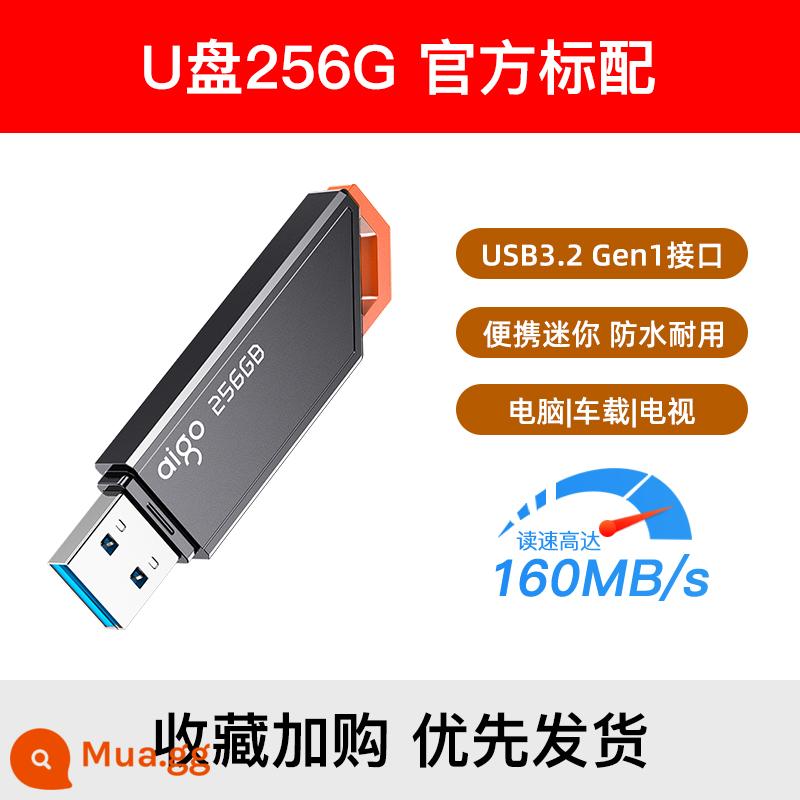 Ổ đĩa flash yêu nước 128g dung lượng lớn USB3.2 tốc độ cao trên ô tô ổ đĩa flash tùy chỉnh điện thoại di động máy tính ổ đĩa flash USB sử dụng kép đích thực - Đai ốc/đèn báo 256G[160M]