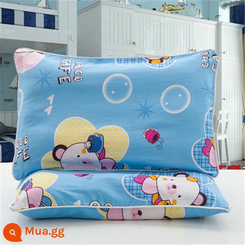 100% cotton áo gối trẻ em áo gối 30*50 cm bé nhỏ phim hoạt hình cotton cho bé học sinh mẫu giáo - Chú Heo Dễ Thương [cặp vỏ gối cotton nguyên chất]