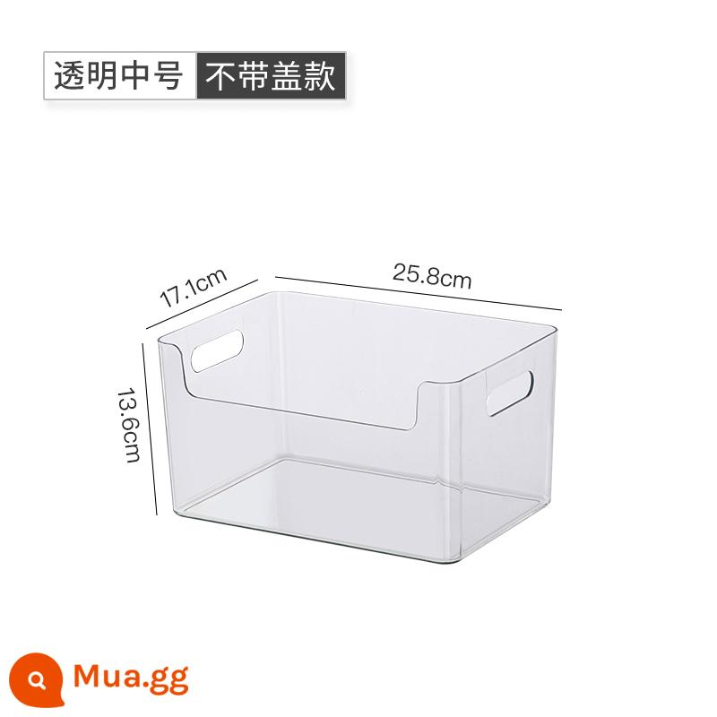 Máy Tính Để Bàn Hộp Bảo Quản Mặt Nạ Mỹ Phẩm Snack Giỏ Hoàn Thiện Hộp Acrylic Hộp Trong Suốt Hộ Gia Đình Linh Tinh Hộp Bảo Quản - Kích thước trung bình trong suốt (không có nắp)