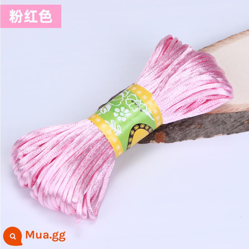 Chất liệu handmade tự làm dây thừng nhiều màu sắc Số 5 sợi ngọc bích Nút thắt Trung Quốc bện dây trang sức làm bằng tay nhiều màu 20 mét Lễ hội thuyền rồng - Hồng