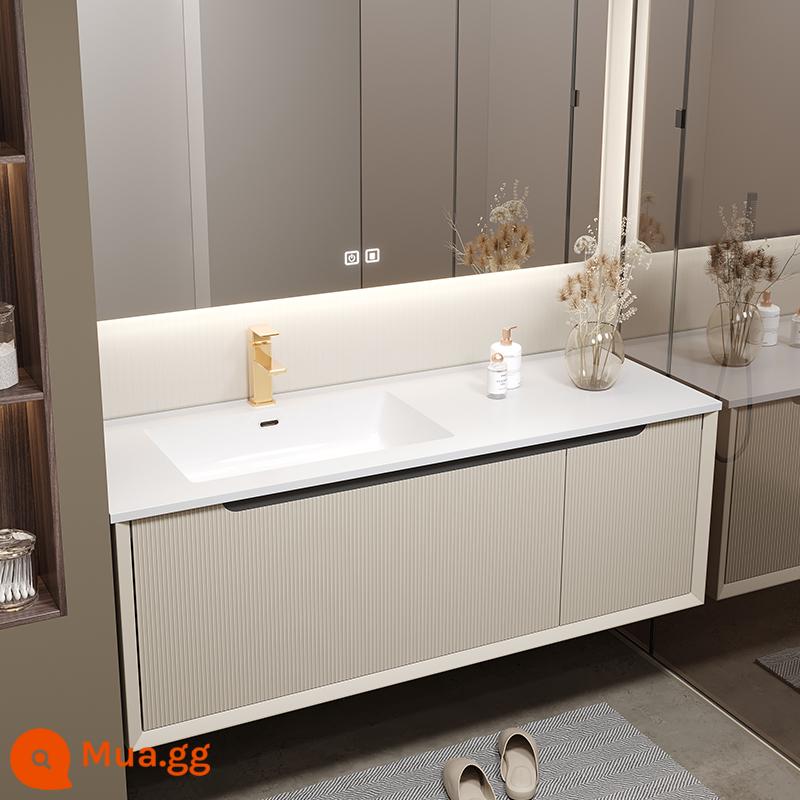 Rock Board gốm sứ liền mạch Tích hợp Basin Nhà vệ sinh, Washbasin Washbasin Solid Wood Tủ Tủ phòng tắm Kết hợp Tủ gương thông minh Tủ thông minh - Gương thông minh chậu sứ liền mạch bằng đá phiến