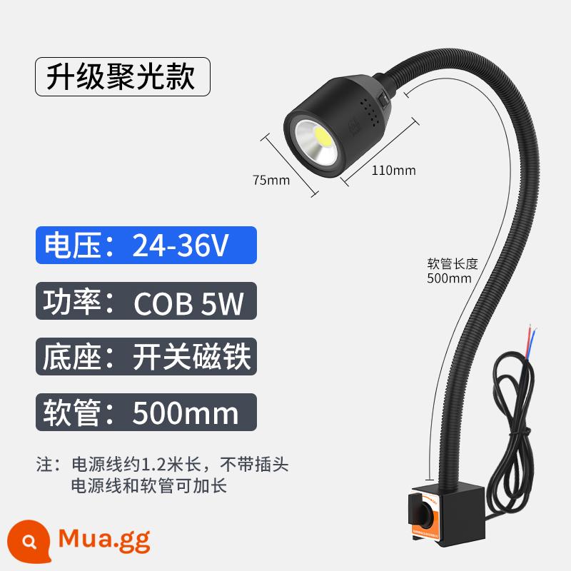 Đèn Led Máy Công Cụ Ánh Sáng Làm Việc 24V Bấm Máy Phay Chiếu Sáng Bảo Trì 36V Từ Tính Mạnh Cổ Ngỗng Vòi 220V Tiện Ánh Sáng - Nam châm lớn màu xanh huỳnh quang 5w24v500mm