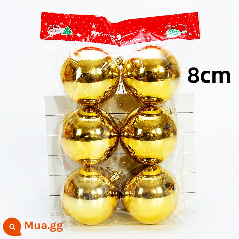 Bóng Giáng sinh rồng hổ, trang trí cây thông Noel, bóng sáng, bóng mạ điện, bóng màu, bóng treo cho trung tâm mua sắm và quán bar, bóng treo trần trang trí. - Quả bóng vàng lấp lánh 8cm (6 quả)