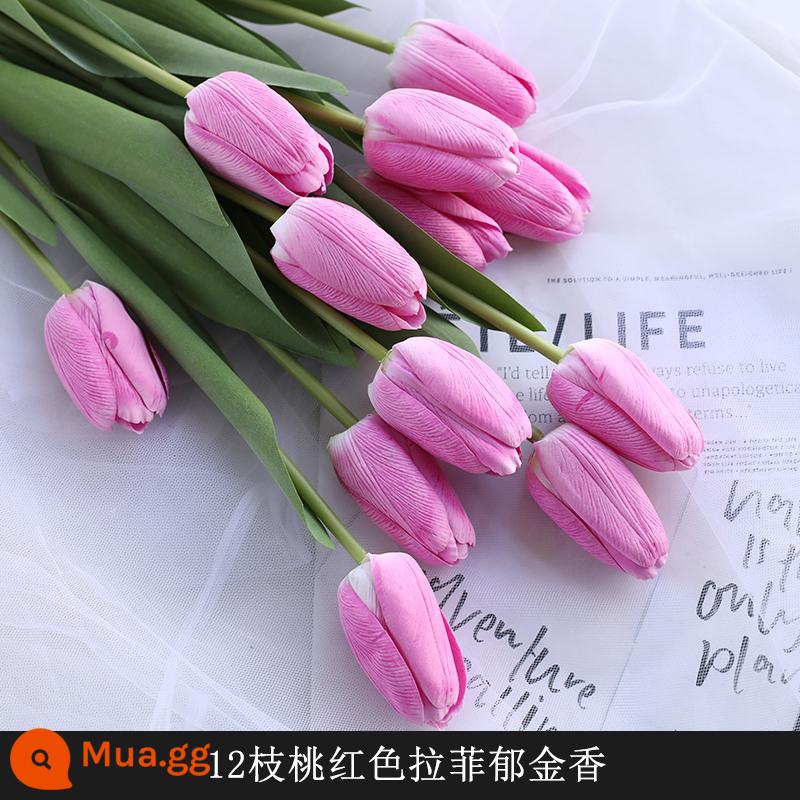 Mô Phỏng Bó Hoa Cảm Thấy Dưỡng Ẩm Tulip Cắm Hoa Cao Cấp Phòng Khách Trang Trí Bánh Cắm Hoa Giả Hoa Khô Màu Hồng - Gói 12 màu hồng [gói giá phải chăng]