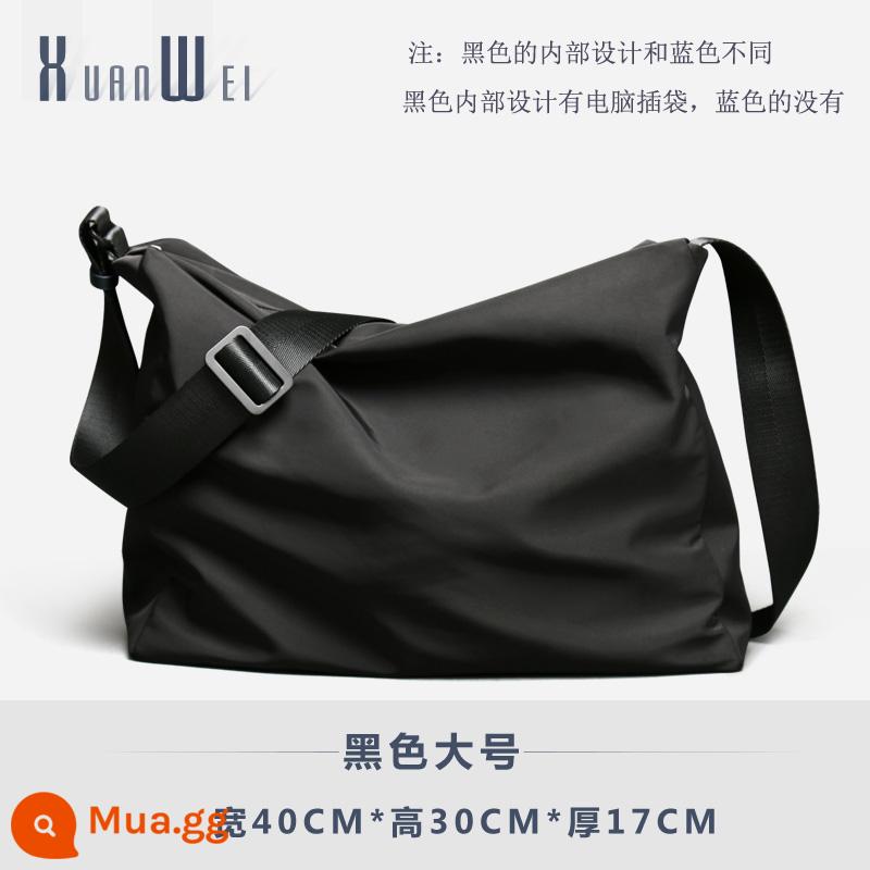 Xuanwei Túi Nam Túi Đeo Vai Túi Messenger Nam Túi Vải Bố Nylon Xu Hướng Công Suất Lớn Du Lịch Thể Thao Giải Trí - Thiết kế bên trong của kích thước lớn màu đen khác với thiết kế bên trong của kích thước lớn màu xanh, vui lòng chú ý đến hình ảnh và mô tả văn bản.