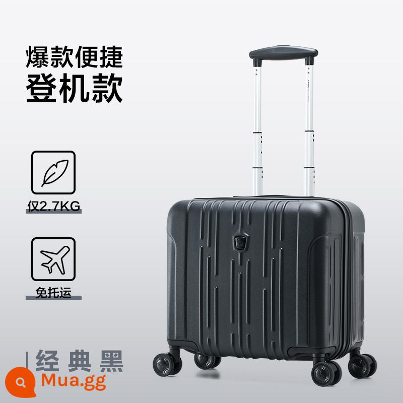 OIWAS vali nhỏ 18 inch dành cho nữ lên máy bay hộp xe đẩy du lịch nhẹ vali mật khẩu dày mới - Phong Cách Hot-Đa Năng Huyền Thoại Màu Đen Cổ Điển