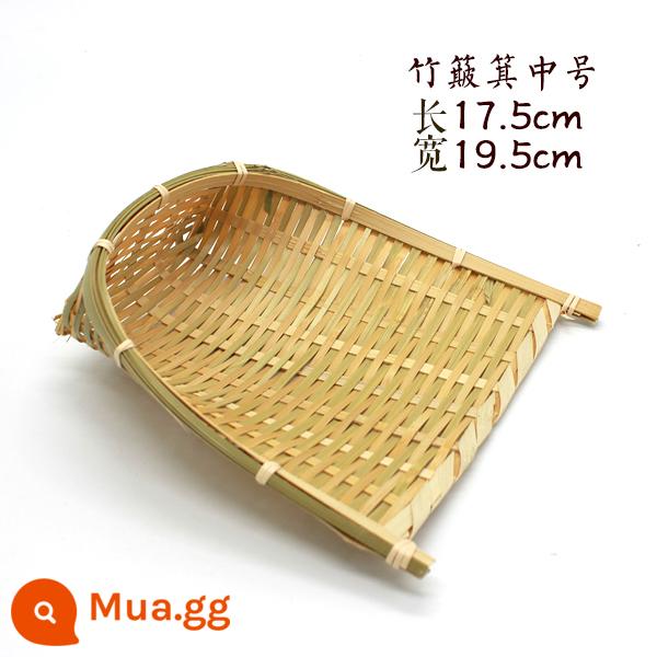 Thủ công giỏ tre đựng trái cây tròn quét rác khách sạn trang trại giải khát khay tre đựng giỏ tre hấp bánh mì giỏ trang trí mẫu giáo - Xẻng quét rác tre loại vừa