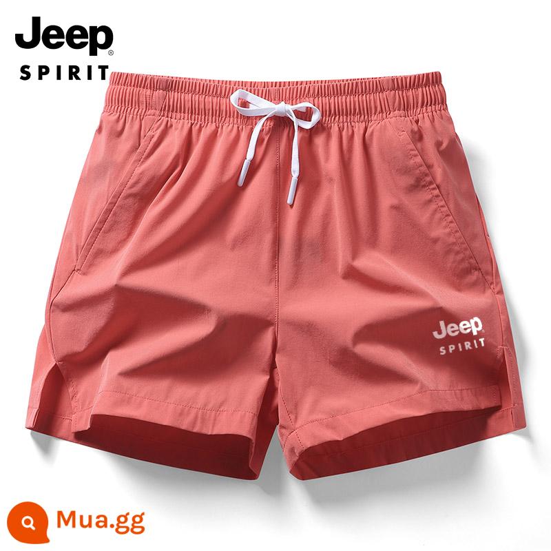 JEEP nam thể thao quần lọt khe nữ băng lụa thun 3 điểm quần nhanh khô quần short tập luyện thể dục - dưa hấu đỏ