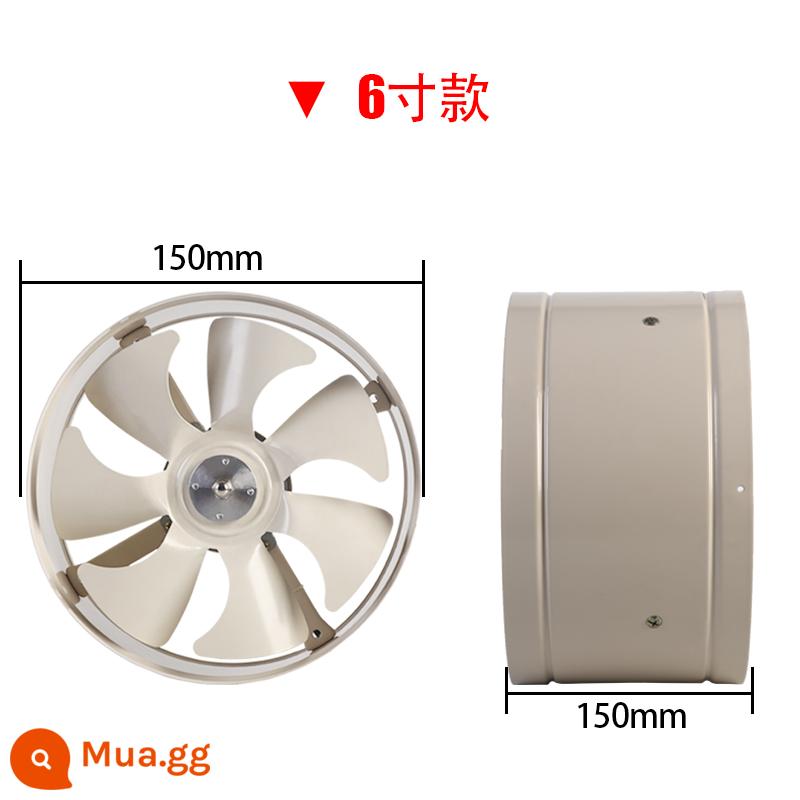 Ống thép không gỉ 304 tốc độ cao xi lanh trục xả công nghiệp quạt hút hộ gia đình nhà bếp mạnh mẽ phạm vi máy hút mùi - Quạt hút tốc độ cao 6 inch