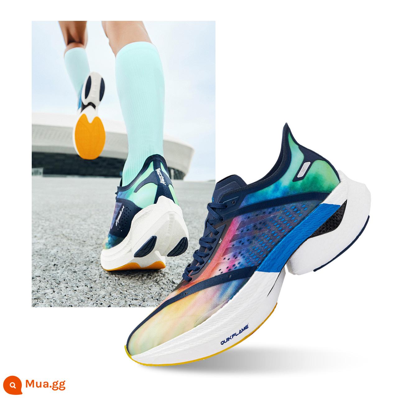 Feishao|Giày chạy bộ đua xe 361pb, giày thể thao chạy đường dài, giày chạy bộ tấm carbon marathon chuyên nghiệp dành cho nam, cùng kiểu dáng cho nam và nữ - [Big Bang] Xanh mực/Xanh nhảy dù