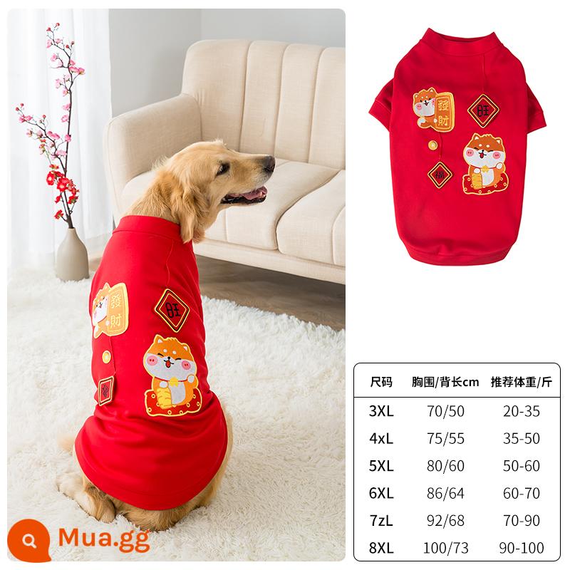 Năm mới cho chó lớn quần áo thu đông chó lớn cỡ trung bình chó tha mồi vàng Labrador Chó Samoyed thú cưng mùa đông - Áo Lễ Hội-Năm Mới Thịnh Vượng