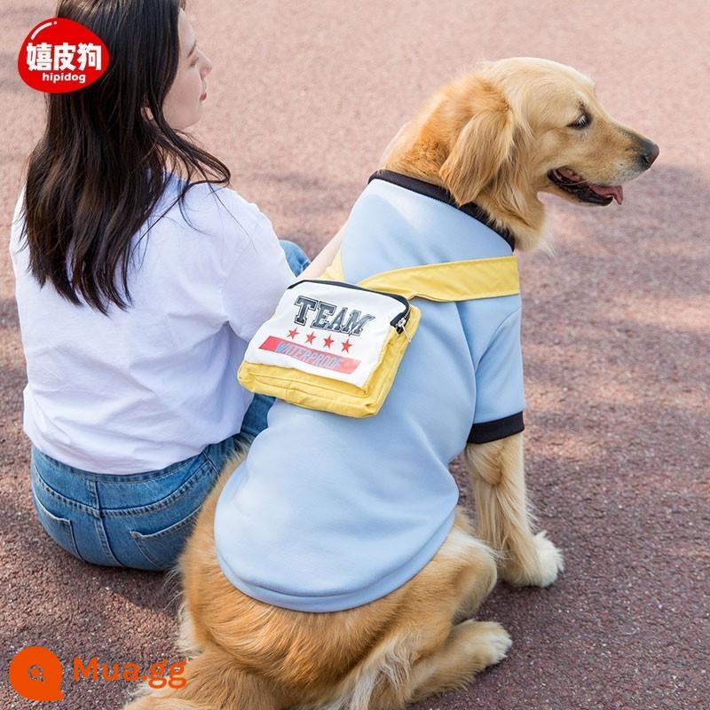 Năm mới cho chó lớn quần áo thu đông chó lớn cỡ trung bình chó tha mồi vàng Labrador Chó Samoyed thú cưng mùa đông - Ba lô áo len mùa thu đông màu xanh