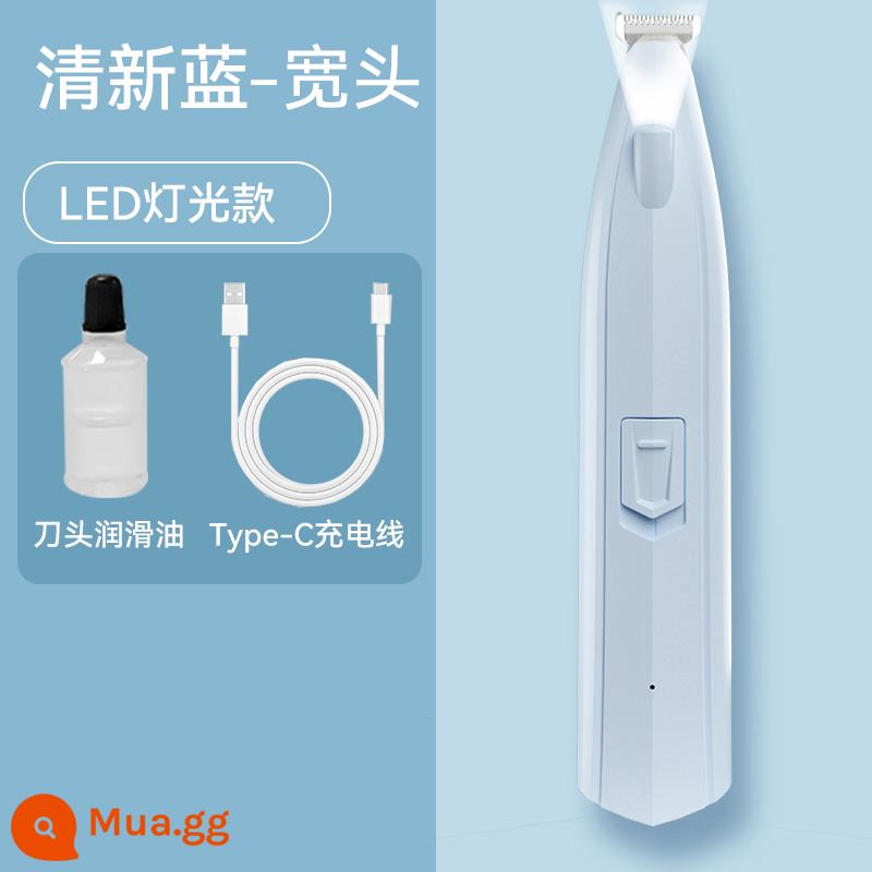 Máy Cạo Lông Chân Cho Thú Cưng Chó Mèo Máy Cạo Râu Đặc Biệt Fader Electric Clipper Electric Câm Cat Claw Móng Chân Hiện Vật - [Đầu rộng kiểu sạc LED] Màu xanh tươi