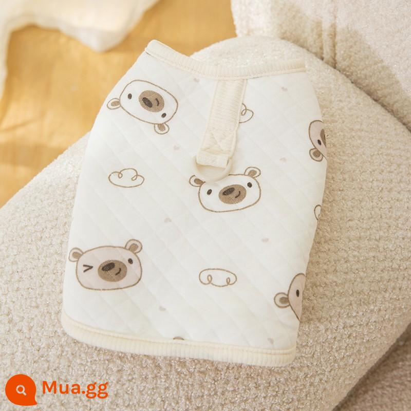 Dây đai vest kéo quần áo con chó con dày lên mùa đông Bông bichon Pomeranian Schnauzer chó nhỏ thú cưng mùa thu và mùa đông - gấu xám