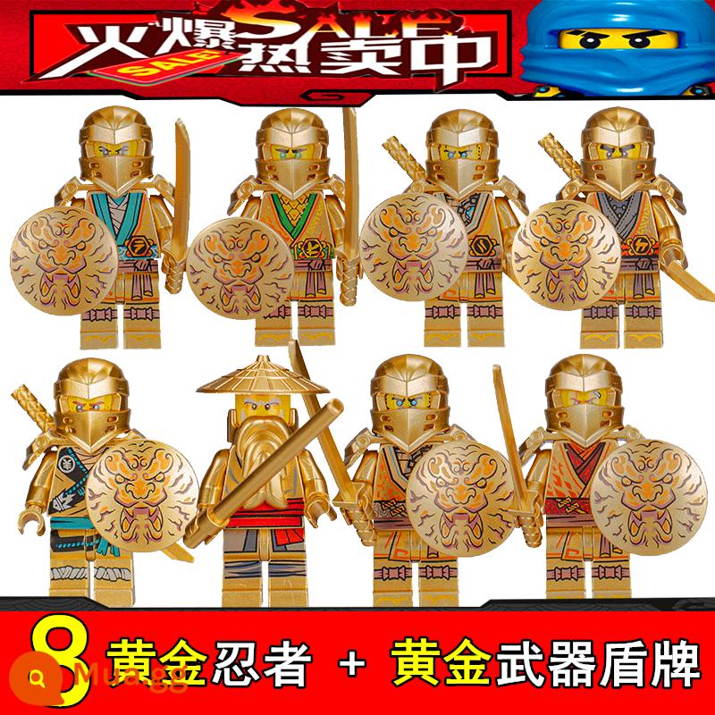 2024 Mới Ninjago Xe Máy Hình Đền Rồng Xếp Hình Lắp Ráp Khối Xây Dựng Đồ Chơi Bé Trai Tặng - 8 nhân vật nhỏ NINJAGO [Phong cách vàng]