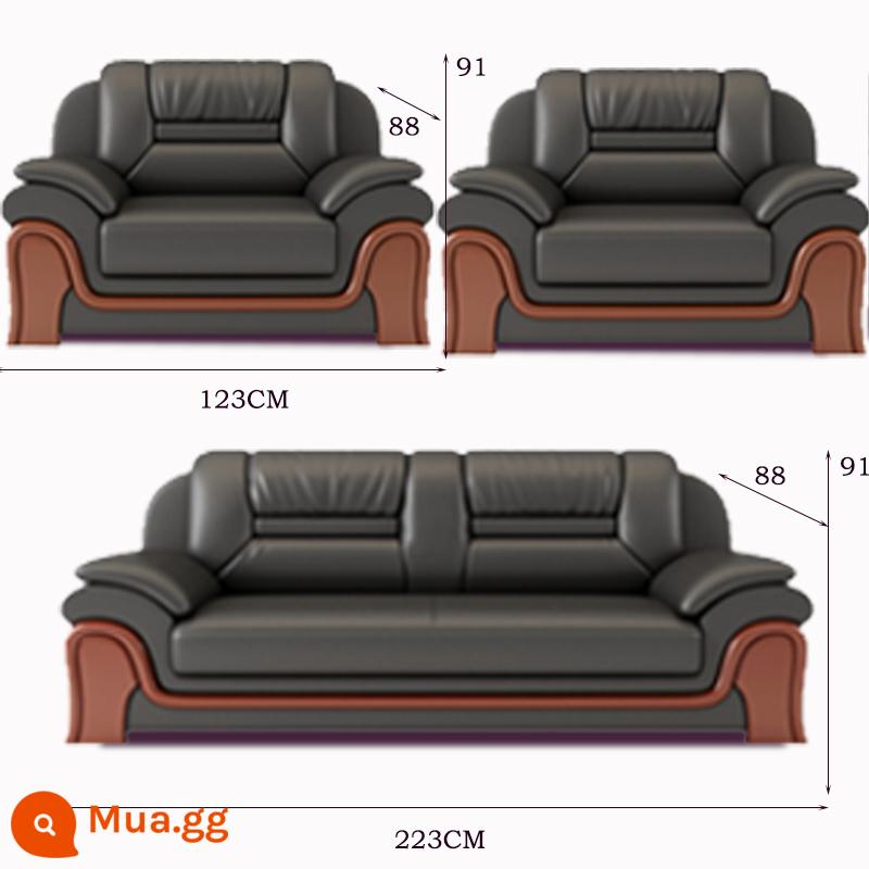 Văn phòng da nghi ngờ hiện đại ba người dùng bàn cà phê phòng tiếp tân phòng ngủ sofa Ăn ghế sofa - 1+1+3 Xipi kết hợp màu đen