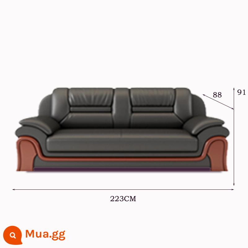 Văn phòng da nghi ngờ hiện đại ba người dùng bàn cà phê phòng tiếp tân phòng ngủ sofa Ăn ghế sofa - 3 người da cao cấp màu đen