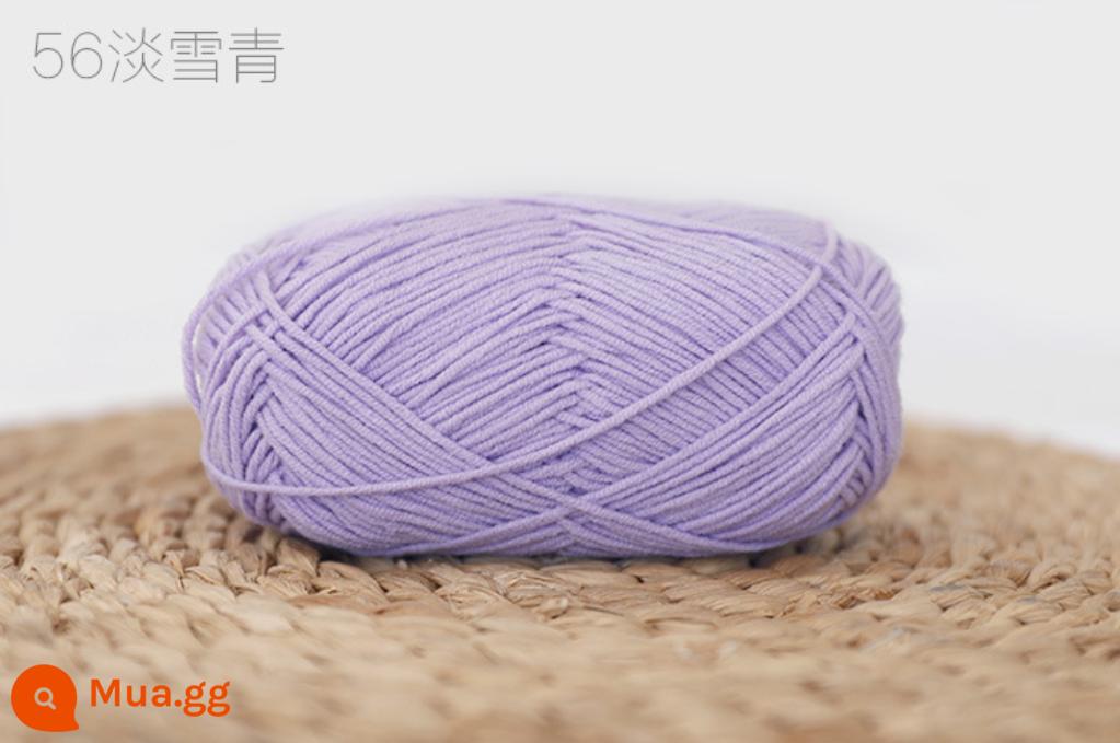 Xue Feier búp bê dễ thương 4 sợi sữa sợi cotton handmade DIY dệt kim móc búp bê sợi cotton bé len bóng bé - 56 màu xanh tuyết nhạt