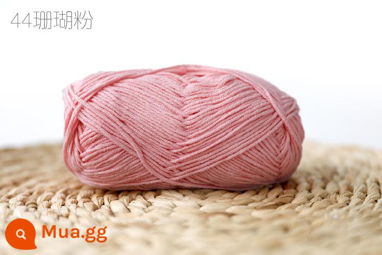 Xue Feier búp bê dễ thương 4 sợi sữa sợi cotton handmade DIY dệt kim móc búp bê sợi cotton bé len bóng bé - 44 bột san hô