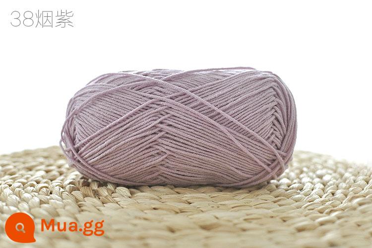 Xue Feier búp bê dễ thương 4 sợi sữa sợi cotton handmade DIY dệt kim móc búp bê sợi cotton bé len bóng bé - 38 màu tím khói