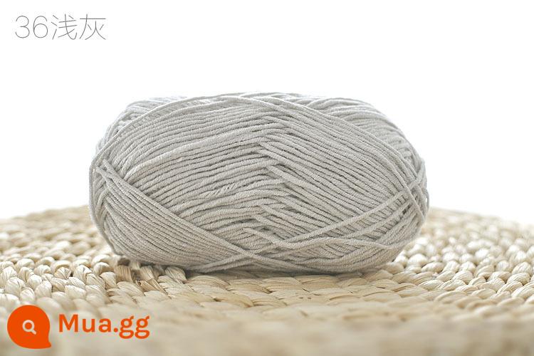 Xue Feier búp bê dễ thương 4 sợi sữa sợi cotton handmade DIY dệt kim móc búp bê sợi cotton bé len bóng bé - xám nhạt 36