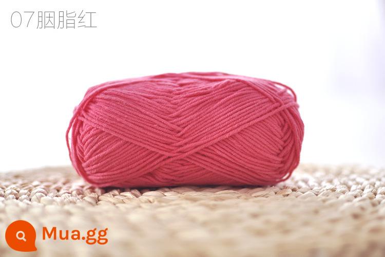 Xue Feier búp bê dễ thương 4 sợi sữa sợi cotton handmade DIY dệt kim móc búp bê sợi cotton bé len bóng bé - 07 son phấn