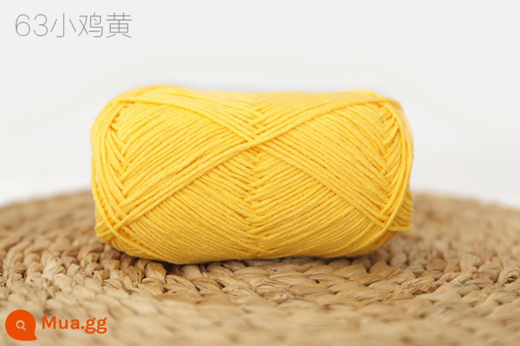 Xue Feier búp bê dễ thương 4 sợi sữa sợi cotton handmade DIY dệt kim móc búp bê sợi cotton bé len bóng bé - Vàng chanh 63